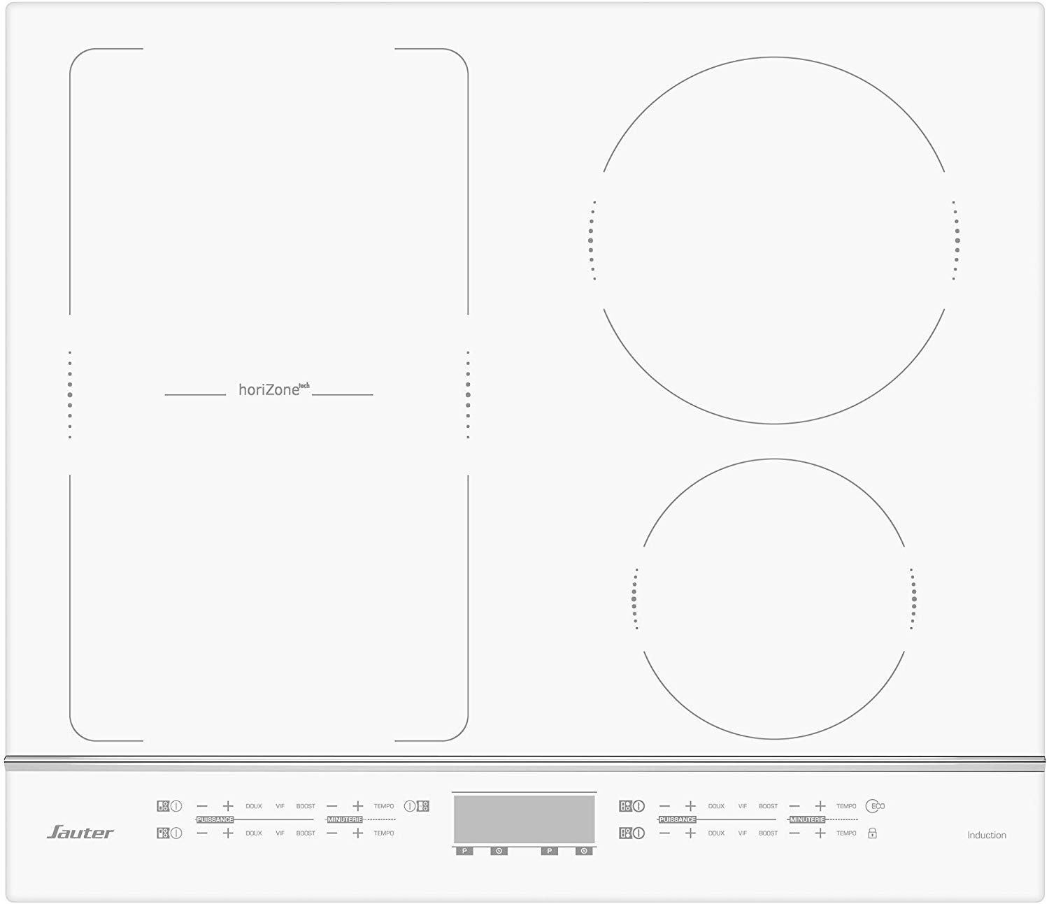 Plaque induction multifonction modulaire blanche SAUTER HoriZone SPI4664W